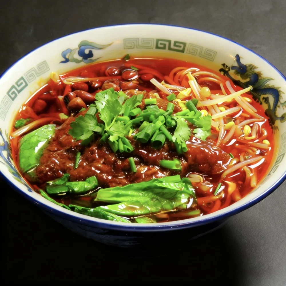店名入りの器で提供する米道の米粉麺